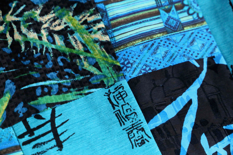 "CHICO’S" blue color patchwork design shirt jacket