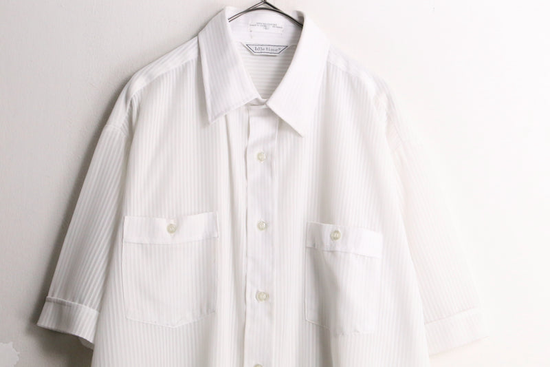 White color stripe sheer s/s shirt