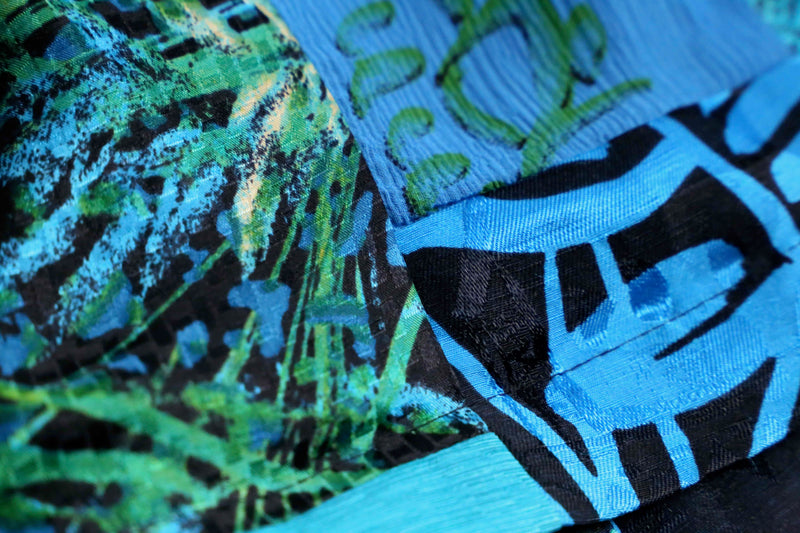 "CHICO’S" blue color patchwork design shirt jacket