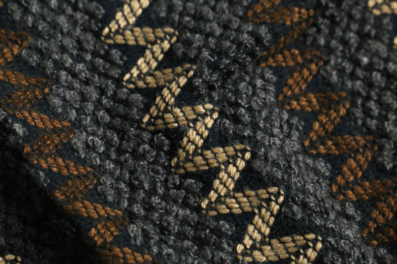 textured knit × leather combination cardigan