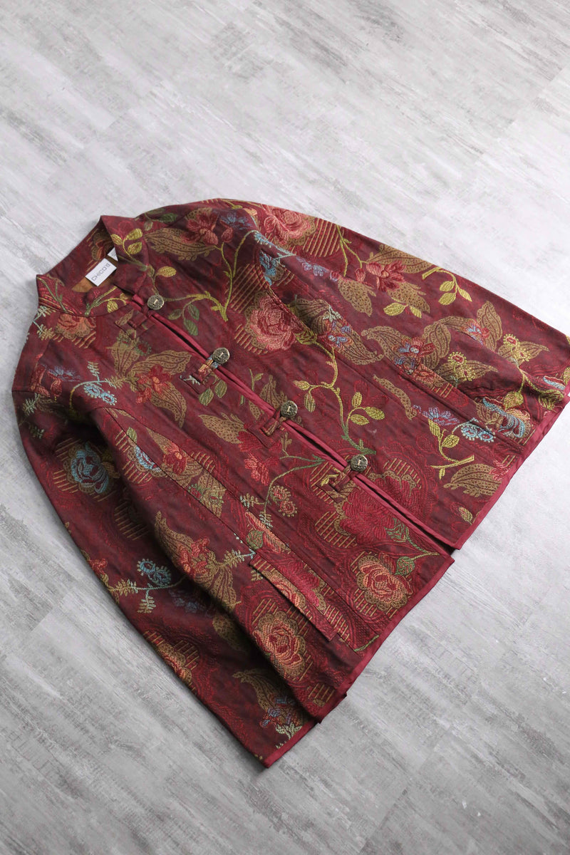 “CHICO’S” floral jacquard china jacket