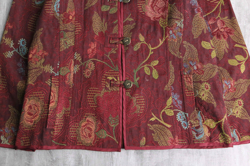“CHICO’S” floral jacquard china jacket