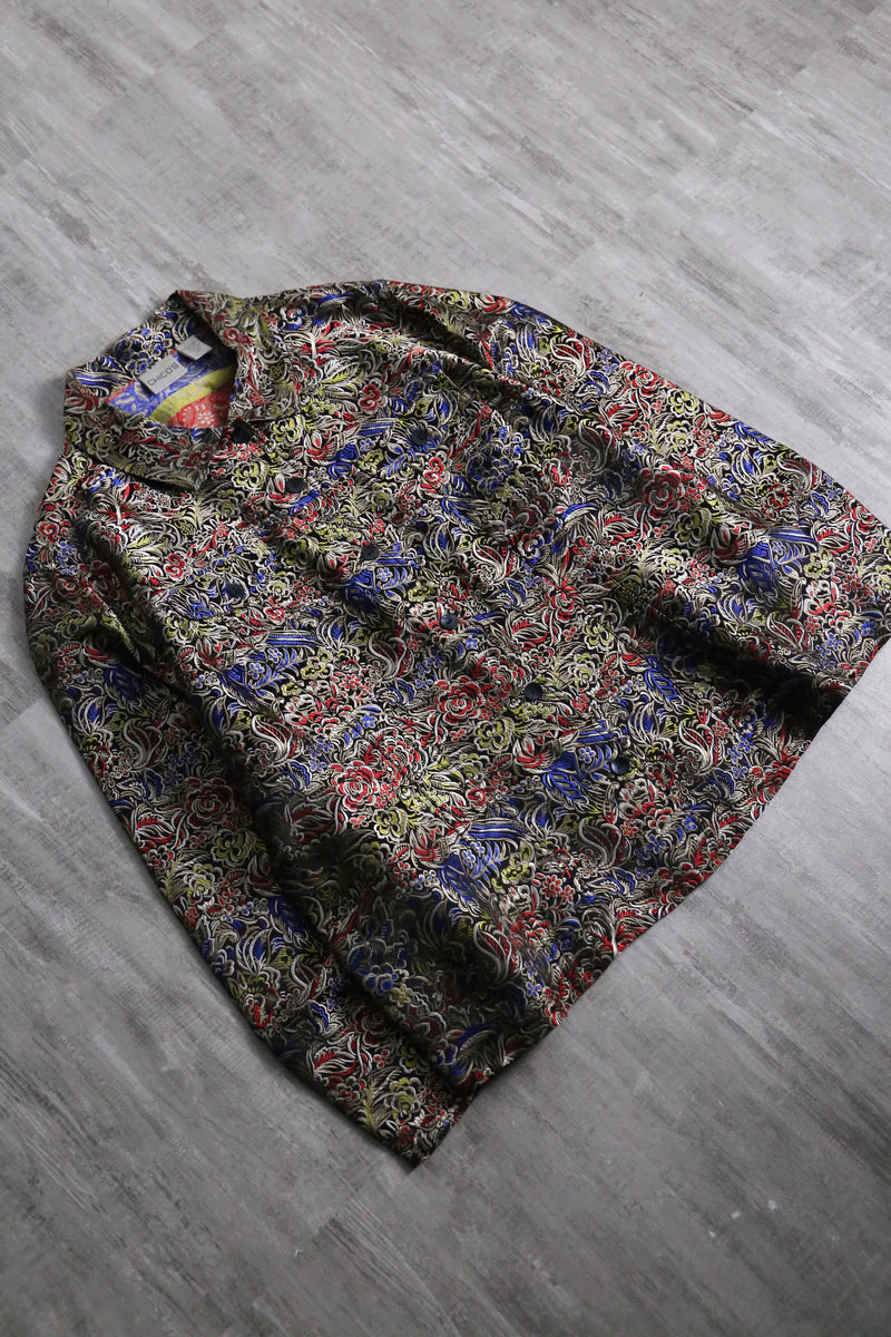 1990s CHICO'S silk×rayon jacquard tracker JKT
