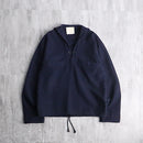 italian military dark navy wool melton lace-up sailor shirt