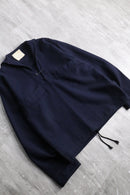 italian military dark navy wool melton lace-up sailor shirt