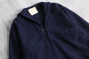 italian military dark navy wool melton lace-up sailor shirt