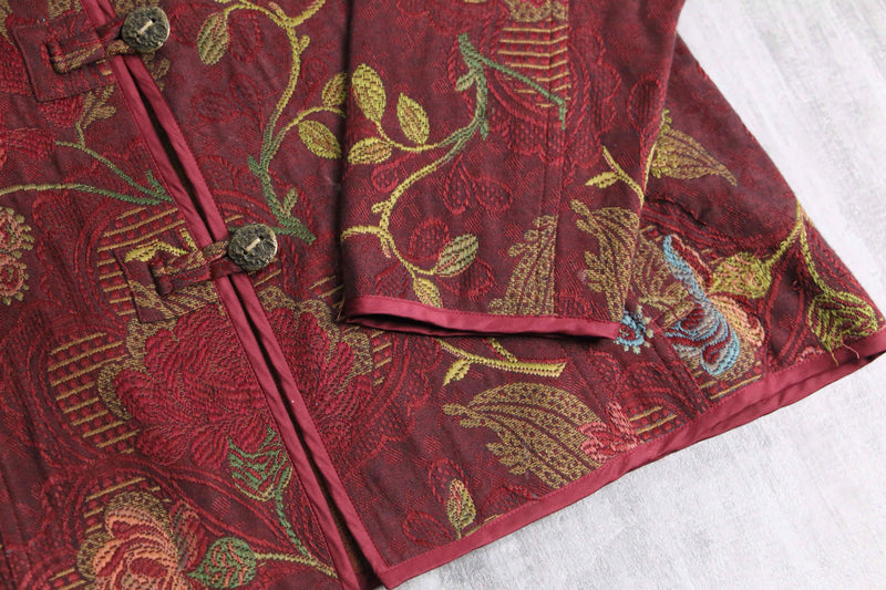 “CHICO’S” floral jacquard china jacket