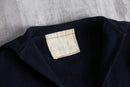 italian military dark navy wool melton lace-up sailor shirt