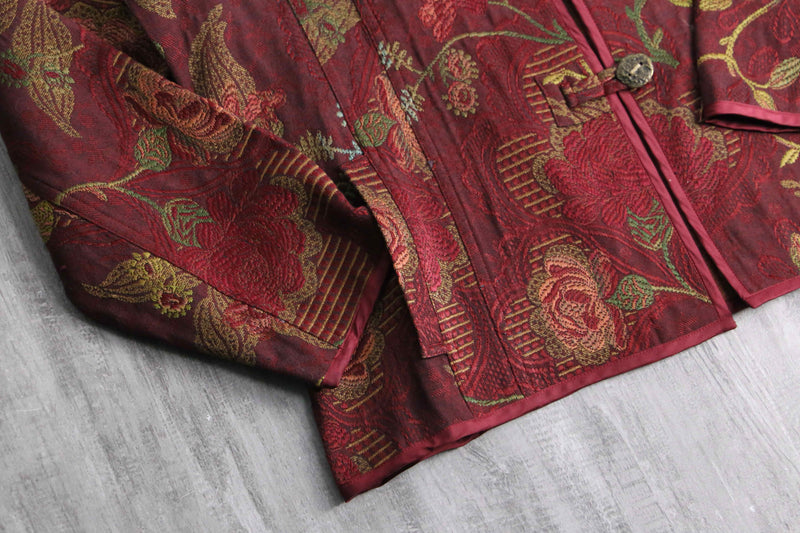 “CHICO’S” floral jacquard china jacket