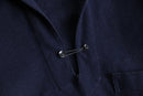 italian military dark navy wool melton lace-up sailor shirt