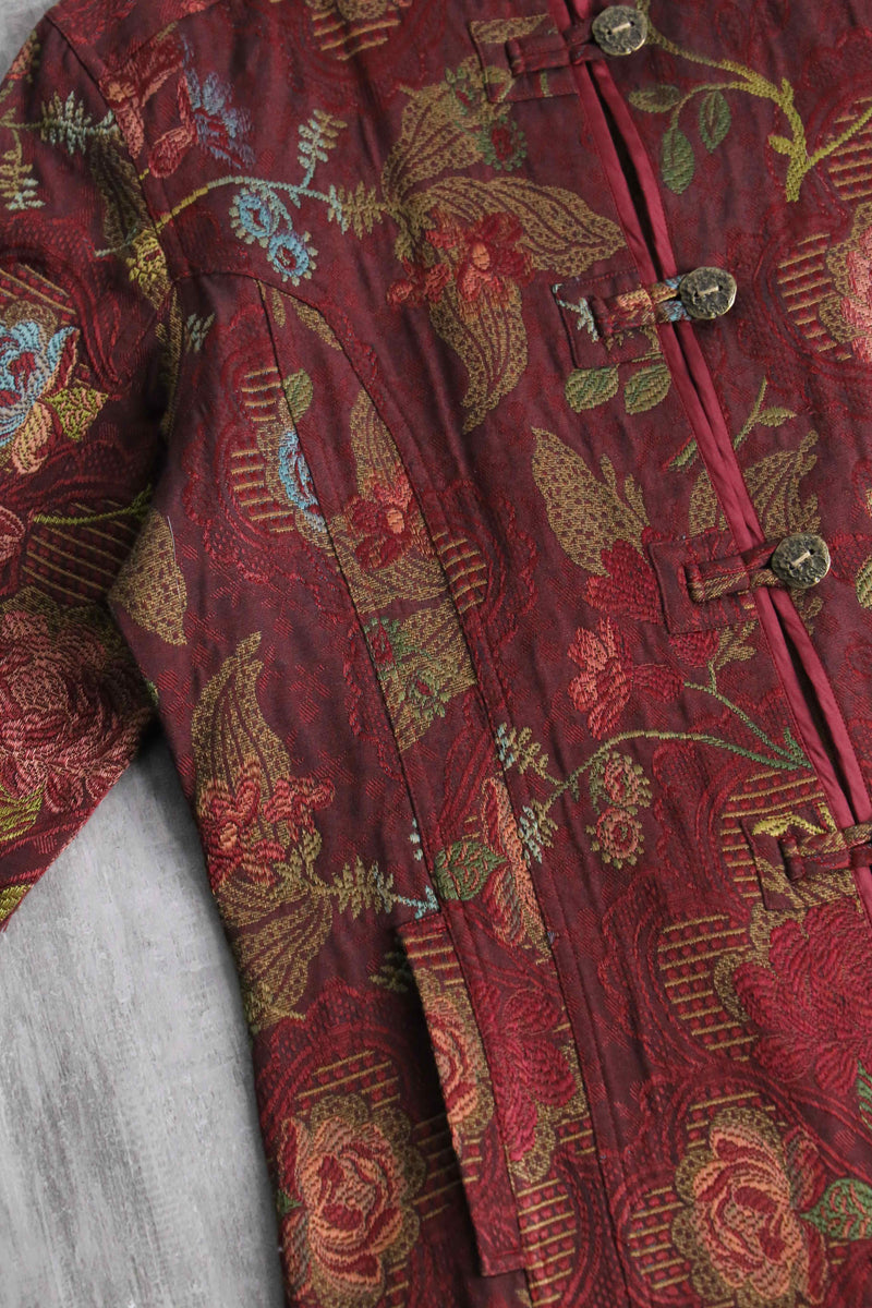 “CHICO’S” floral jacquard china jacket
