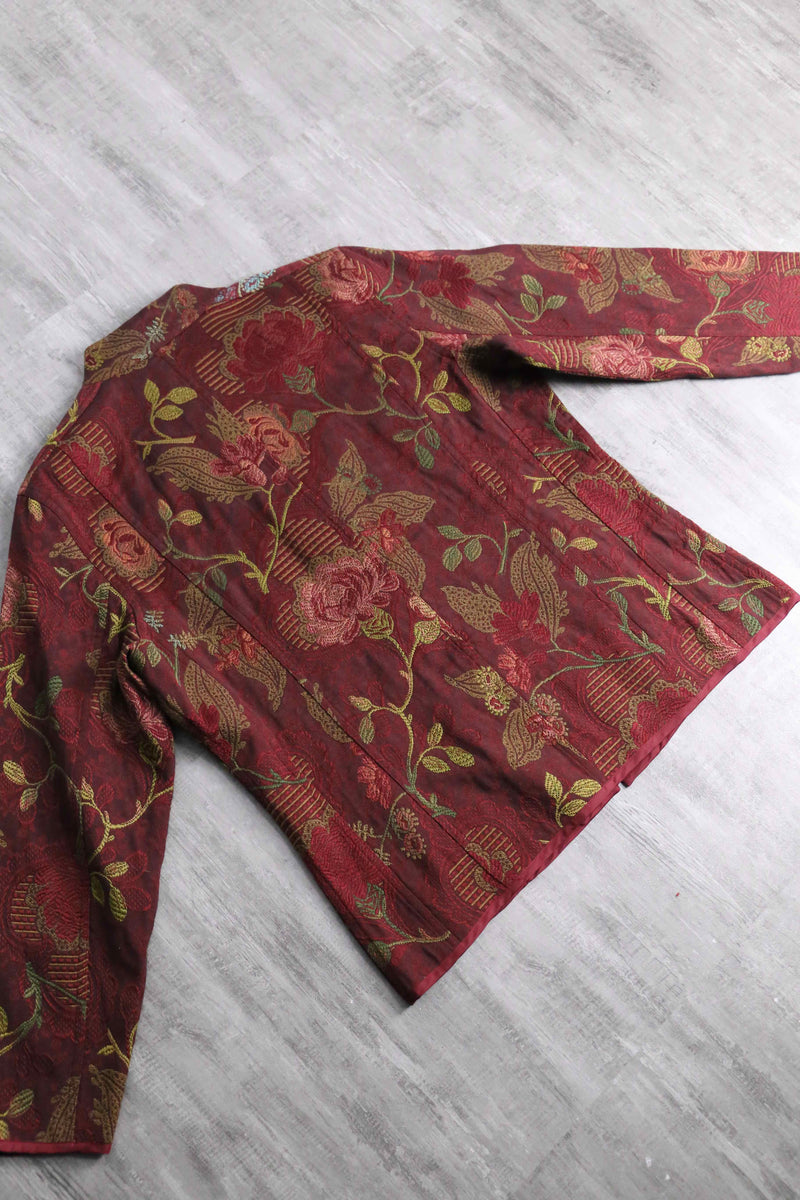 “CHICO’S” floral jacquard china jacket