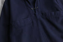 italian military dark navy wool melton lace-up sailor shirt