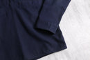 italian military dark navy wool melton lace-up sailor shirt