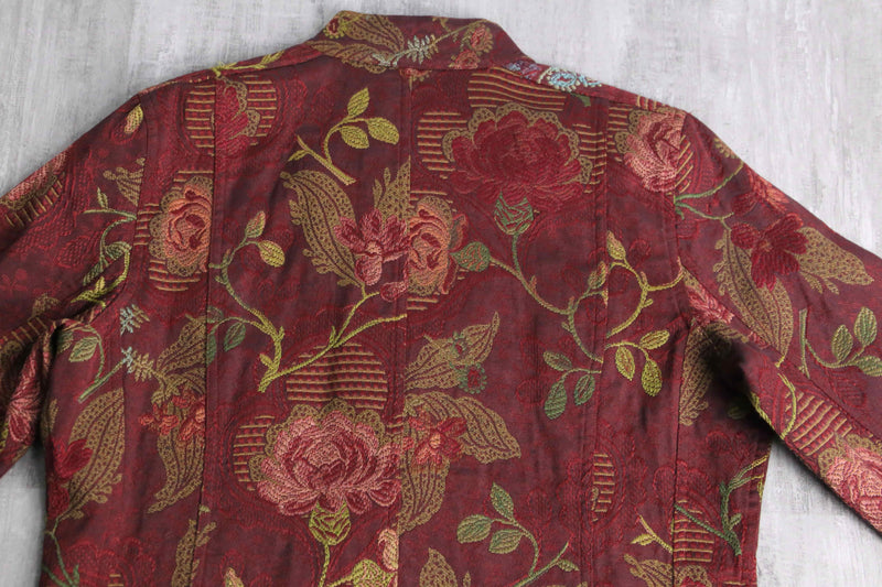 “CHICO’S” floral jacquard china jacket