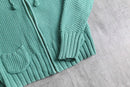 "OLD NAVY" light emerald color knit hoodie