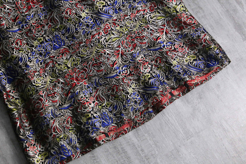 1990s CHICO'S silk×rayon jacquard tracker JKT