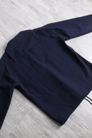 italian military dark navy wool melton lace-up sailor shirt