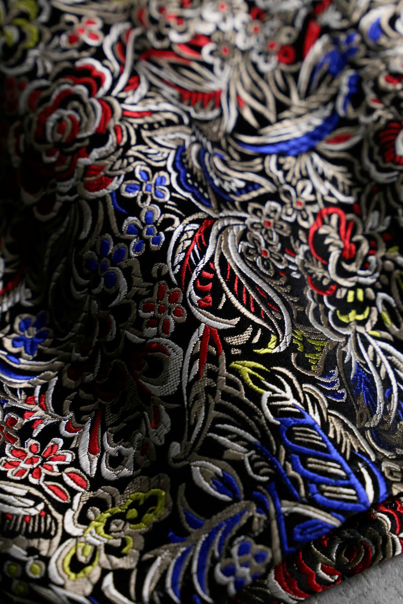 1990s CHICO'S silk×rayon jacquard tracker JKT