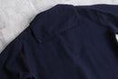 italian military dark navy wool melton lace-up sailor shirt