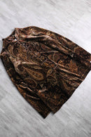 "Coldwater Creek" brown paisley velours china shirt