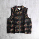 square design front zip  jacquard vest