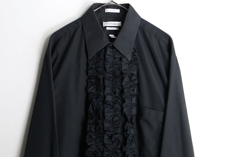 black color custom frill shirt