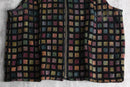 square design front zip  jacquard vest