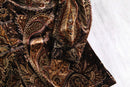 "Coldwater Creek" brown paisley velours china shirt