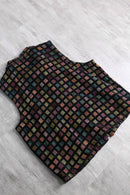 square design front zip  jacquard vest