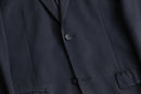 "KENZO" dark navy slim fit two button tailored jacket