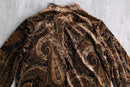 "Coldwater Creek" brown paisley velours china shirt