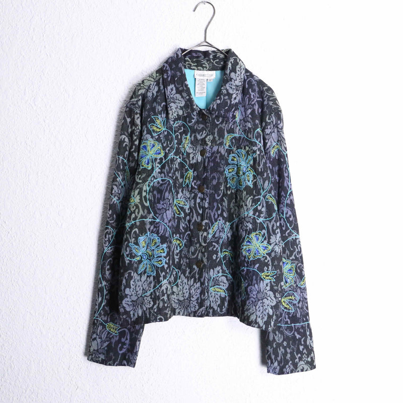 botanical embroidery tracker jacket