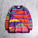 multicolored random design mohair hand knit
