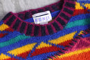 multicolored random design mohair hand knit
