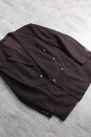 reddish brown double breasted wool blazer