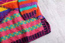 multicolored random design mohair hand knit