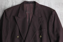 reddish brown double breasted wool blazer