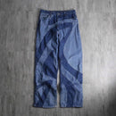 2000s Jaded Man swirl patchwork denim pants
