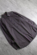 00's "KENZO HOMME" pink × lime green striped L/S shirt