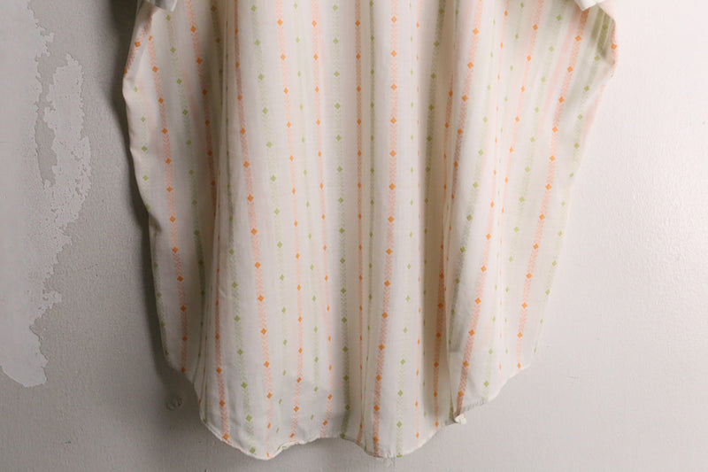70's light color stripe design s/s shirt