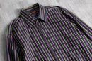00's "KENZO HOMME" pink × lime green striped L/S shirt