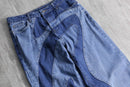2000s Jaded Man swirl patchwork denim pants