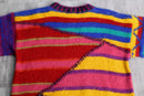 multicolored random design mohair hand knit