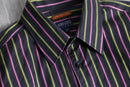 00's "KENZO HOMME" pink × lime green striped L/S shirt
