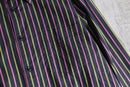 00's "KENZO HOMME" pink × lime green striped L/S shirt