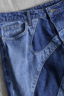 2000s Jaded Man swirl patchwork denim pants