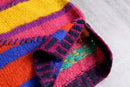 multicolored random design mohair hand knit