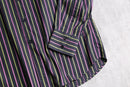 00's "KENZO HOMME" pink × lime green striped L/S shirt