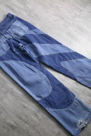 2000s Jaded Man swirl patchwork denim pants
